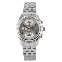 Montre chronographe homme acier étanche, dato 3h, bracelet boucle déployante