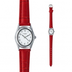 Montre dame boîtier métal ovale et bracelet synthétique noir - Étanche