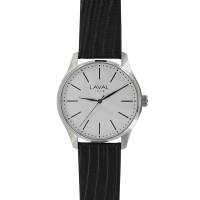 Montre de travail homme boîtier acier, cadran blanc et bracelet synthétique noir