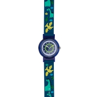 Montre enfant Dinosaures bleue boîtier et bracelet plastique, mvt PC21