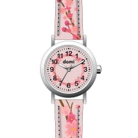 Montre enfant Fleurs de cerisier boîtier métal et bracelet synthétique rose, mvt Miyota 2035