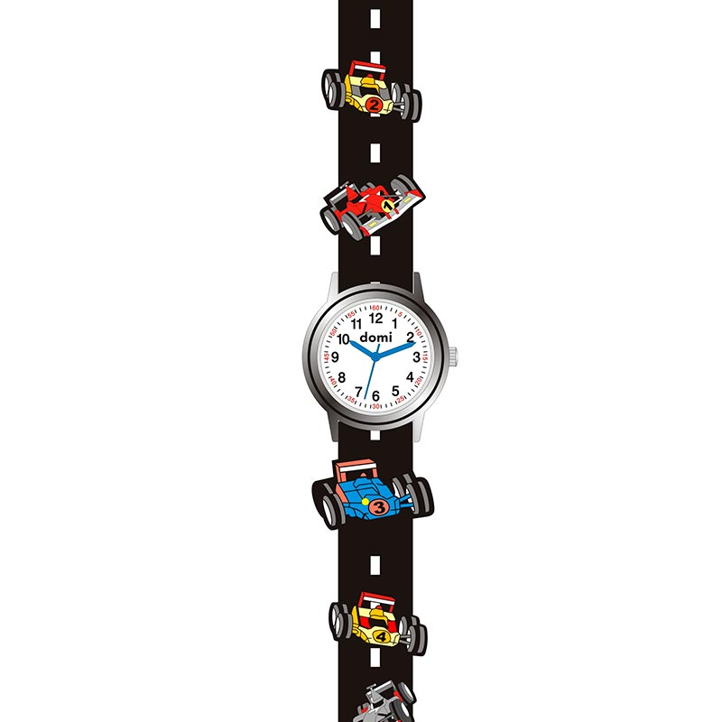 Montre enfant Formule 1 boîtier métal et bracelet plastique noir, mvt PC21S