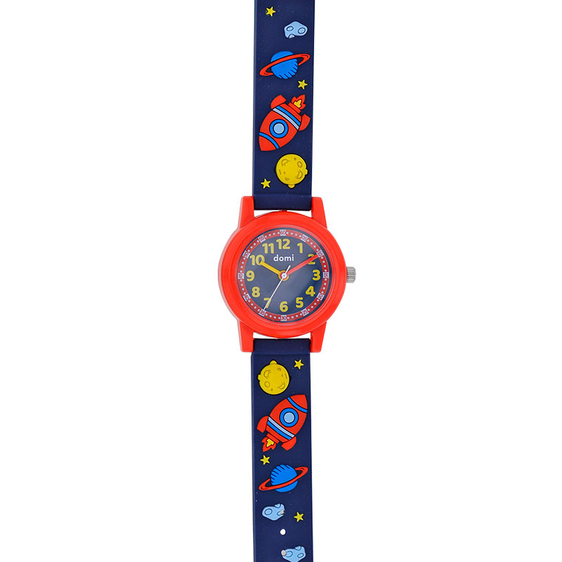 Montre enfant L'espace boîtier et bracelet plastique noir/bleu, mvt PC21