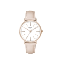 Montre homme boîtier métal, bracelet cuir de bovin, mvt Miyota 2035