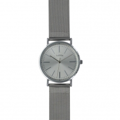 Montre homme Lutetia argentée, boitier métal et bracelet acier milanais