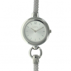 Montre Lutetia argentée  boîtier métal et petit bracelet acier milanais