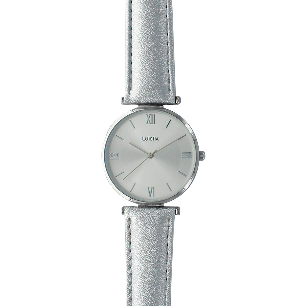 Montre Lutetia boîtier, cadran et bracelet synthétique argent