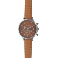 Montre Lutetia boîtier métal, chrono décoratif et bracelet synthétique taupe