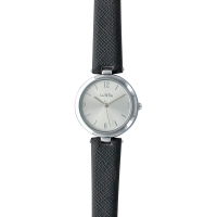 Montre Lutetia boîtier métal et bracelet synthétique aspect grainé noir