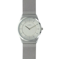 Montre Lutetia boîtier métal et large bracelet acier milanais couleur argent