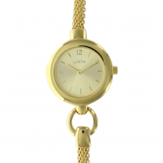 Montre Lutetia dorée boîtier métal et petit bracelet acier milanais