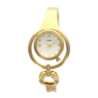 Montre Lutetia métal doré avec double boîtier 21-31mm, pierres synthétiques