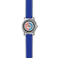 Montre pédagogique enfant boîtier métal et bracelet synthétique bleu, mvt PC21