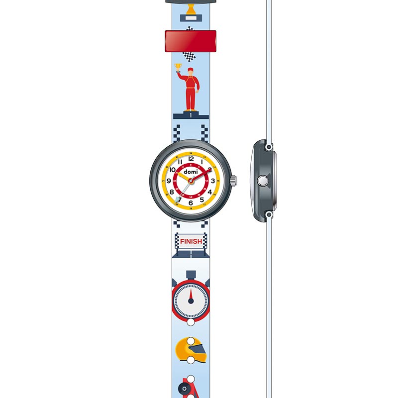 Montre pour enfant Circuit auto boîtier et bracelet plastique, mvt PC21S