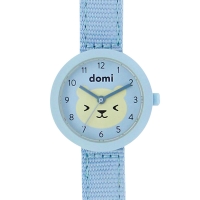 Montre pour enfant motif ourson, boîtier métal et bracelet synthétique bleu, mvt 2035