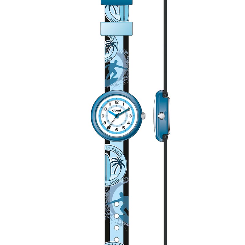 Montre pour enfant Surf Beach boîtier et bracelet plastique bleu, mvt PC21S