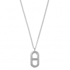 ollier avec pendentif en maille marine plate martelée, argent 925/1000