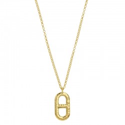 ollier avec pendentif en maille marine plate martelée, argent 925/1000