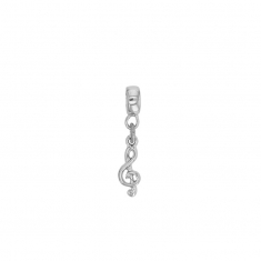 Pampille Clé de sol en argent 925/1000 rhodié