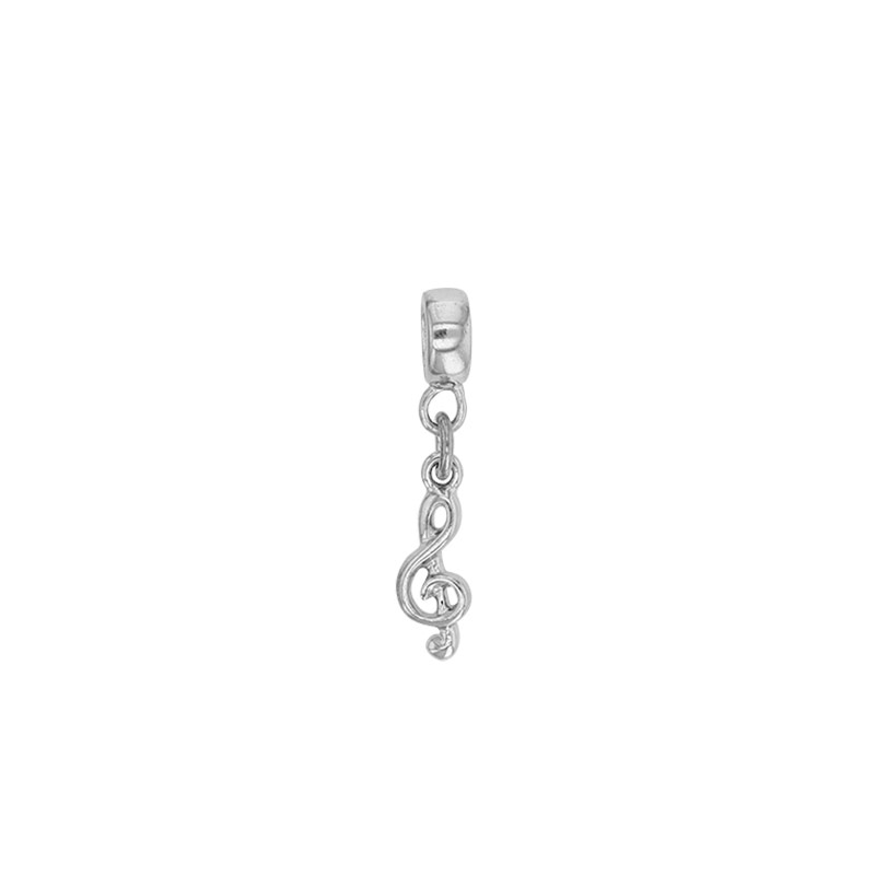 Pampille Clé de sol en argent 925/1000 rhodié