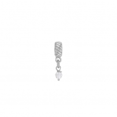 Pampille en argent 925/1000 rhodié avec cristal blanc