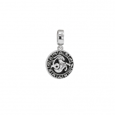 Pampille en argent 925/1000 rhodié - Signe du Zodiaque Capricorne