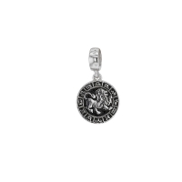 Pampille en argent 925/1000 rhodié - Signe du Zodiaque Lion