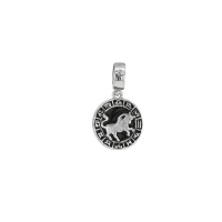 Pampille en argent 925/1000 rhodié - Signe du Zodiaque Taureau