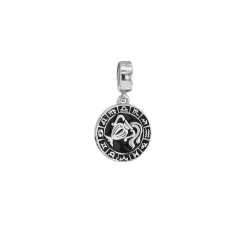 Pampille en argent 925/1000 rhodié - Signe du Zodiaque Verseau