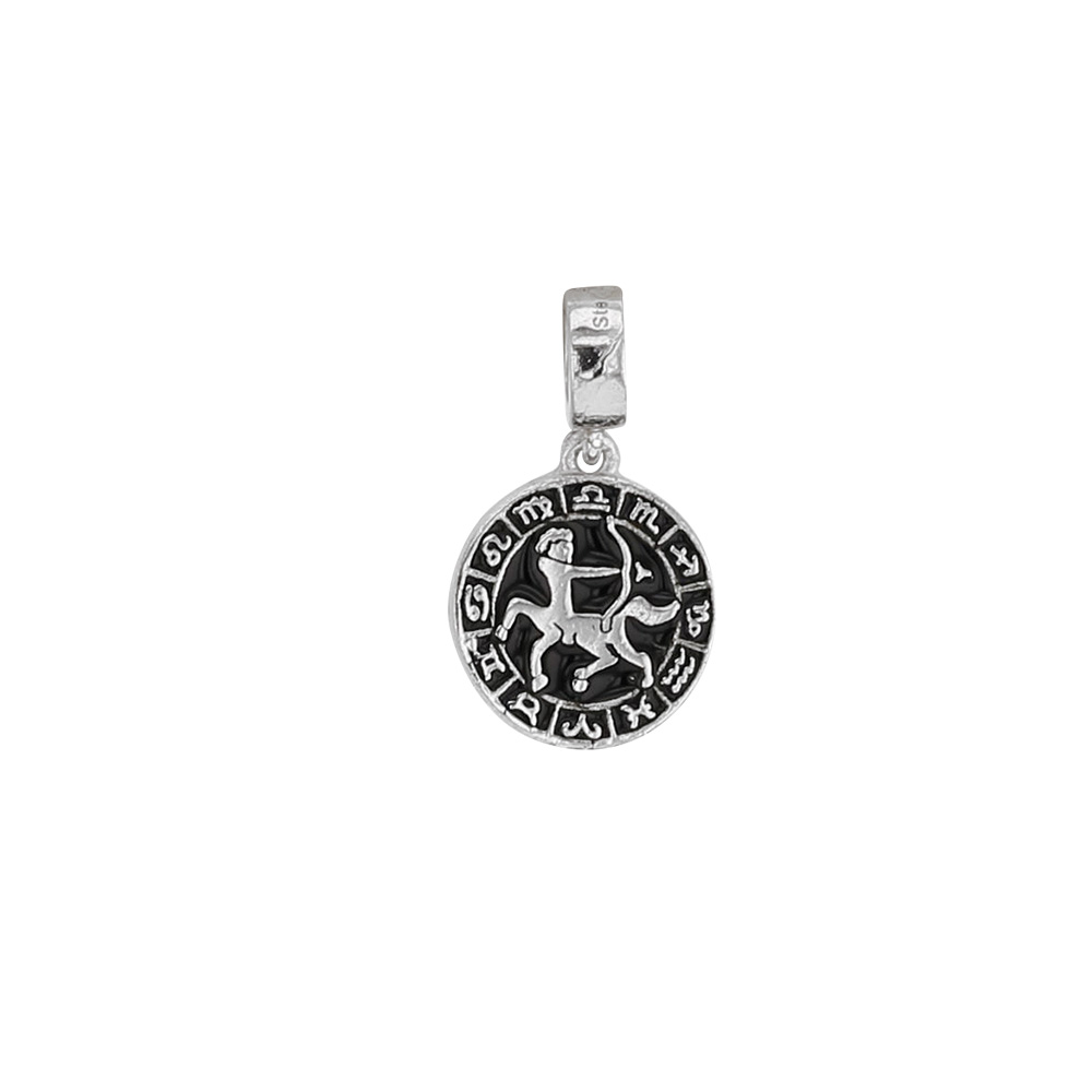 Pampille en argent 925/1000 rhodié - Signe du Zodiaque Sagittaire