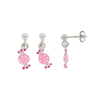 Pendantes forme bonbon en argent rhodié