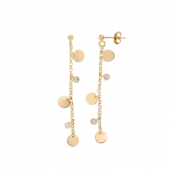 Pendantes LUNA en argent 925/1000 platiné - pampilles rondes et oxydes de zirconium