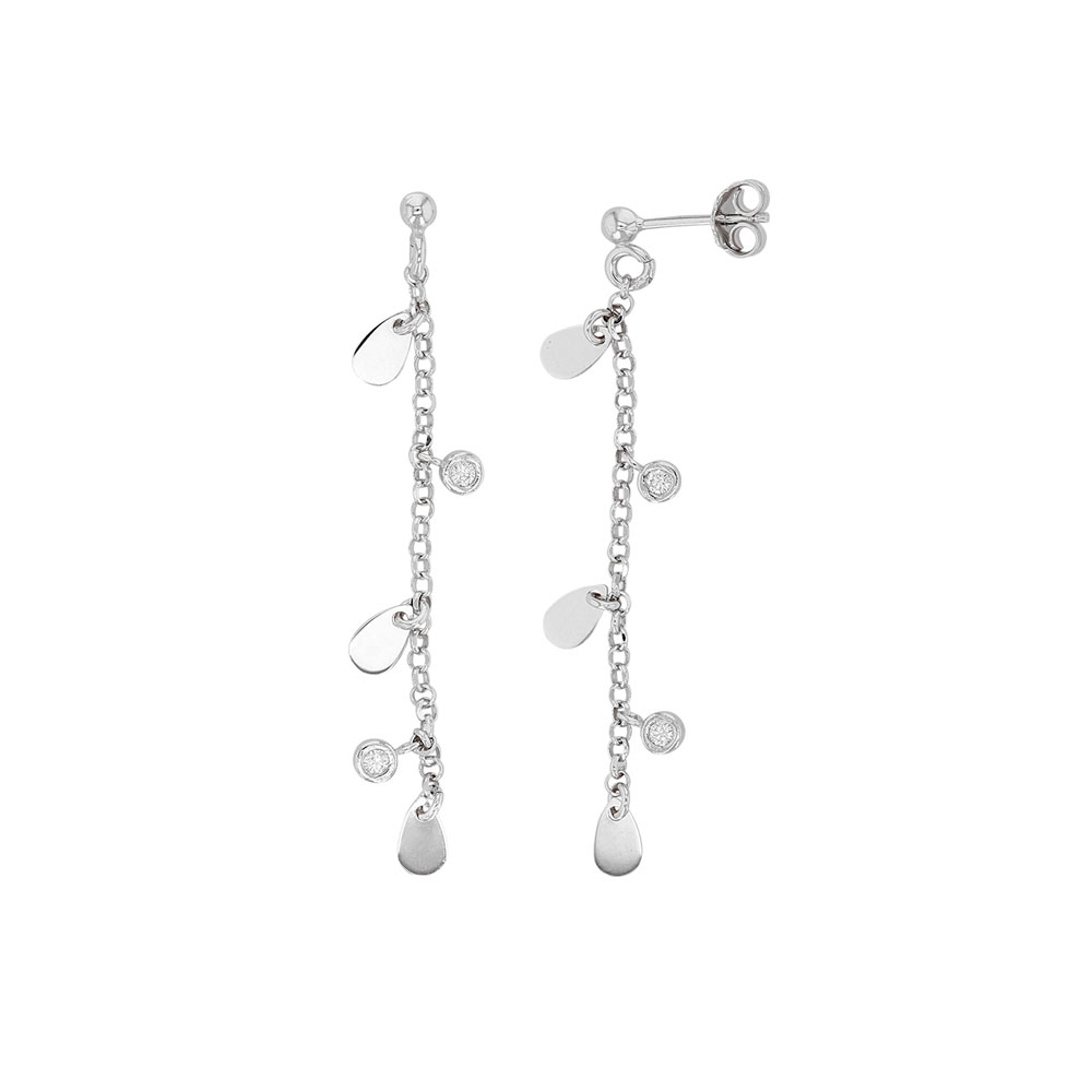 Pendantes LUNA en argent 925/1000 rhodié - pampilles et oxydes de zirconium