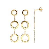 Pendants avec 3 cercles en plaqué or