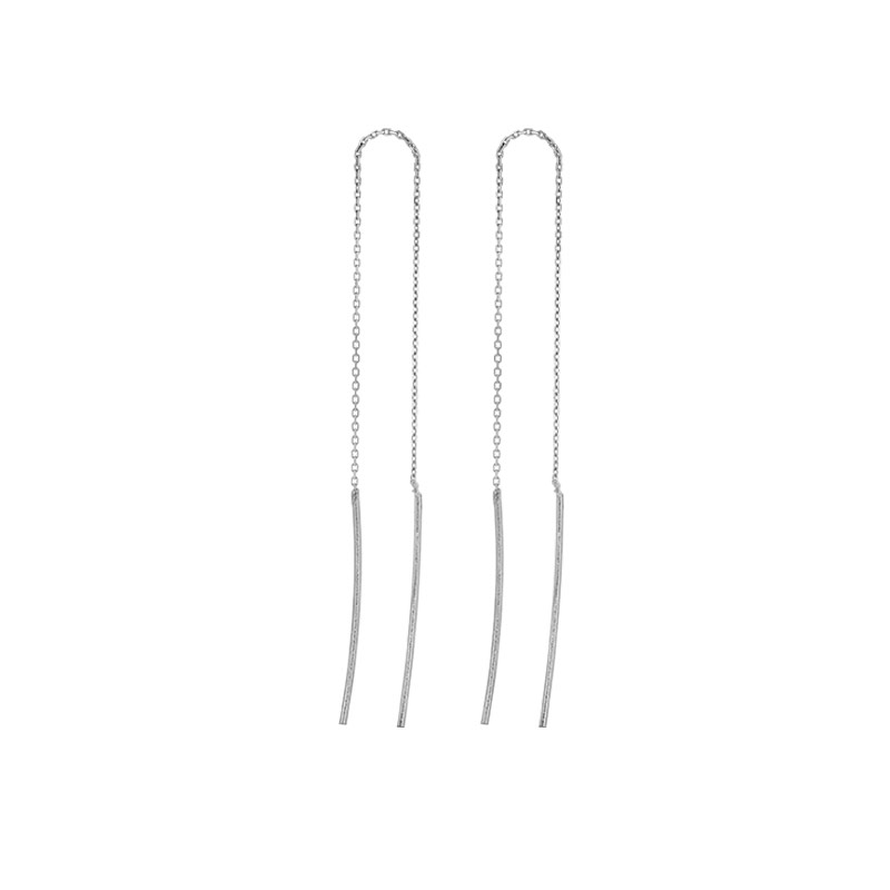 Pendants chaînettes avec tubes, argent 925/1000 rhodié