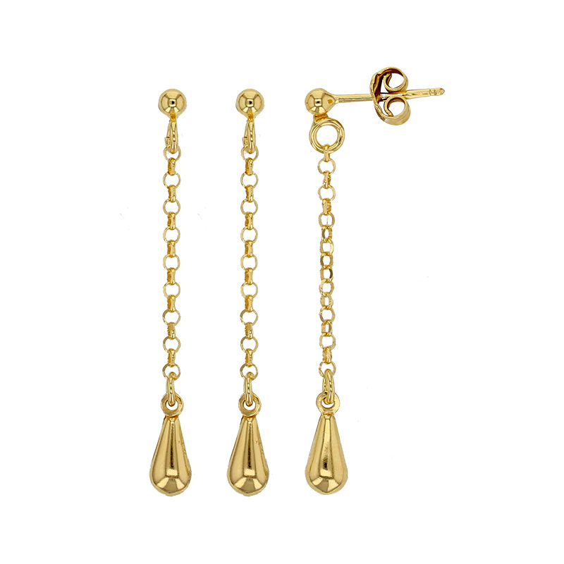 Pendants en forme de goutte en argent 925/1000 doré