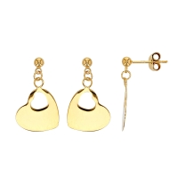 Pendants en plaqué or, ajourés d'un coeur