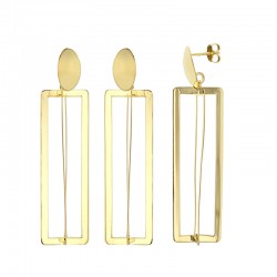 Pendants forme rectangles ajourés en argent 925/1000 doré