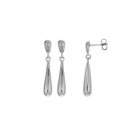 Pendants gouttes en argent 925/1000 rhodié