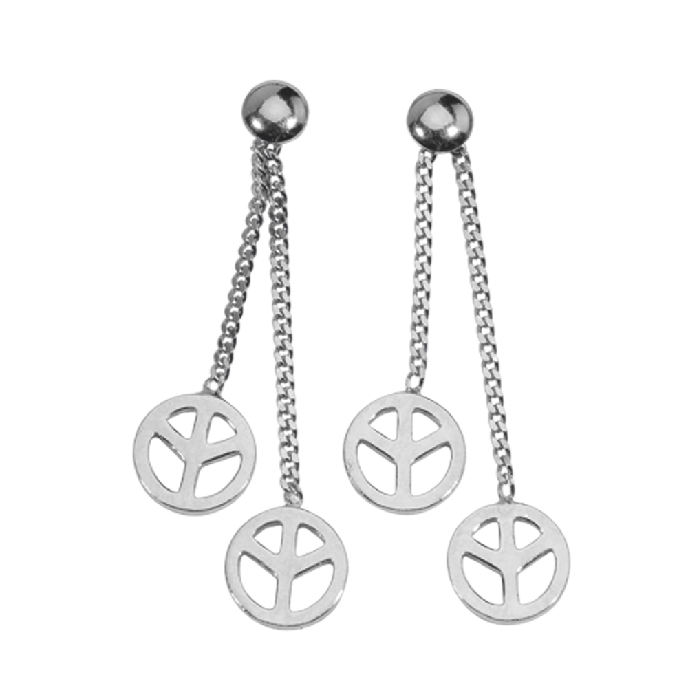 Pendants motif Peace and Love en argent rhodié 925/1000