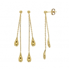 Pendants ornés de 2 gouttes, argent 925/1000 doré