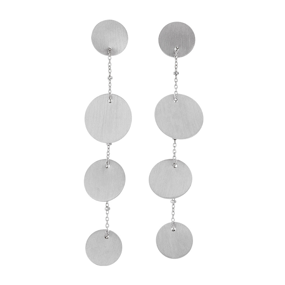 Pendants SUR LE FIL avec ronds plats en Argent rhodié 925/1000