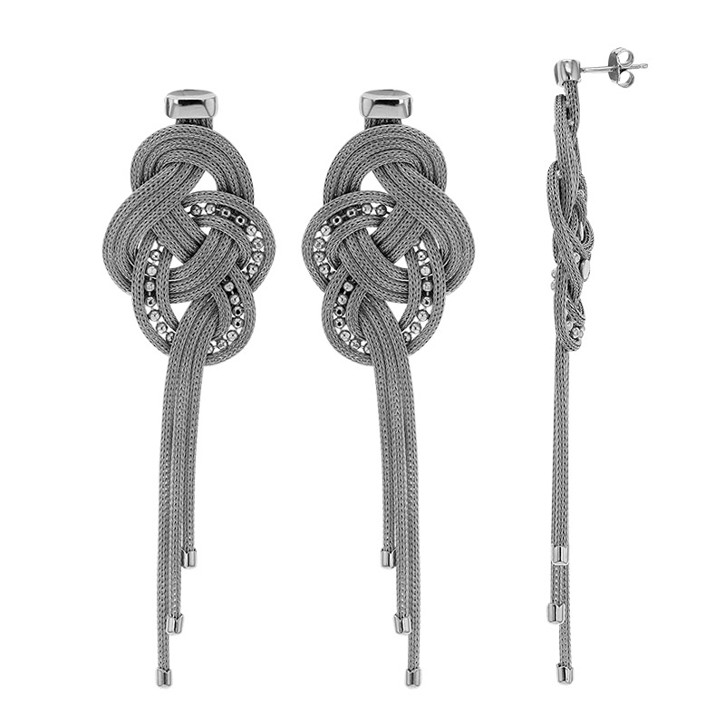 Pendants tressés argent 925/1000 rhodié