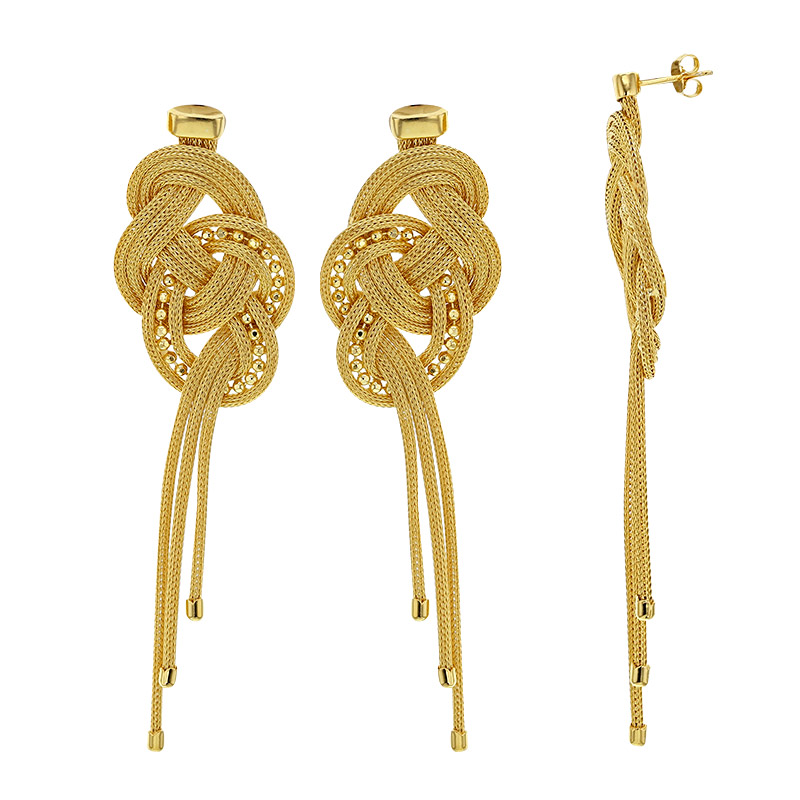 Pendants tressés argent 925/1000 rhodié