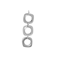 Pendentif 3 carrés avec un rond évidé en acier