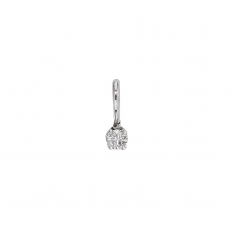 Pendentif 4 griffes orné d'un oxyde Or blanc 750/1000