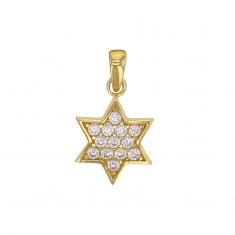 Pendentif Étoile de David avec oxydes de zirconium