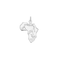 Pendentif Afrique argent 925/1000 platiné