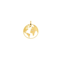 Pendentif ajouré Carte du monde en Or 375/1000