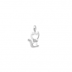 Pendentif ajouré en argent 925/1000 rhodié avec oxydes de zirconium sur la queue